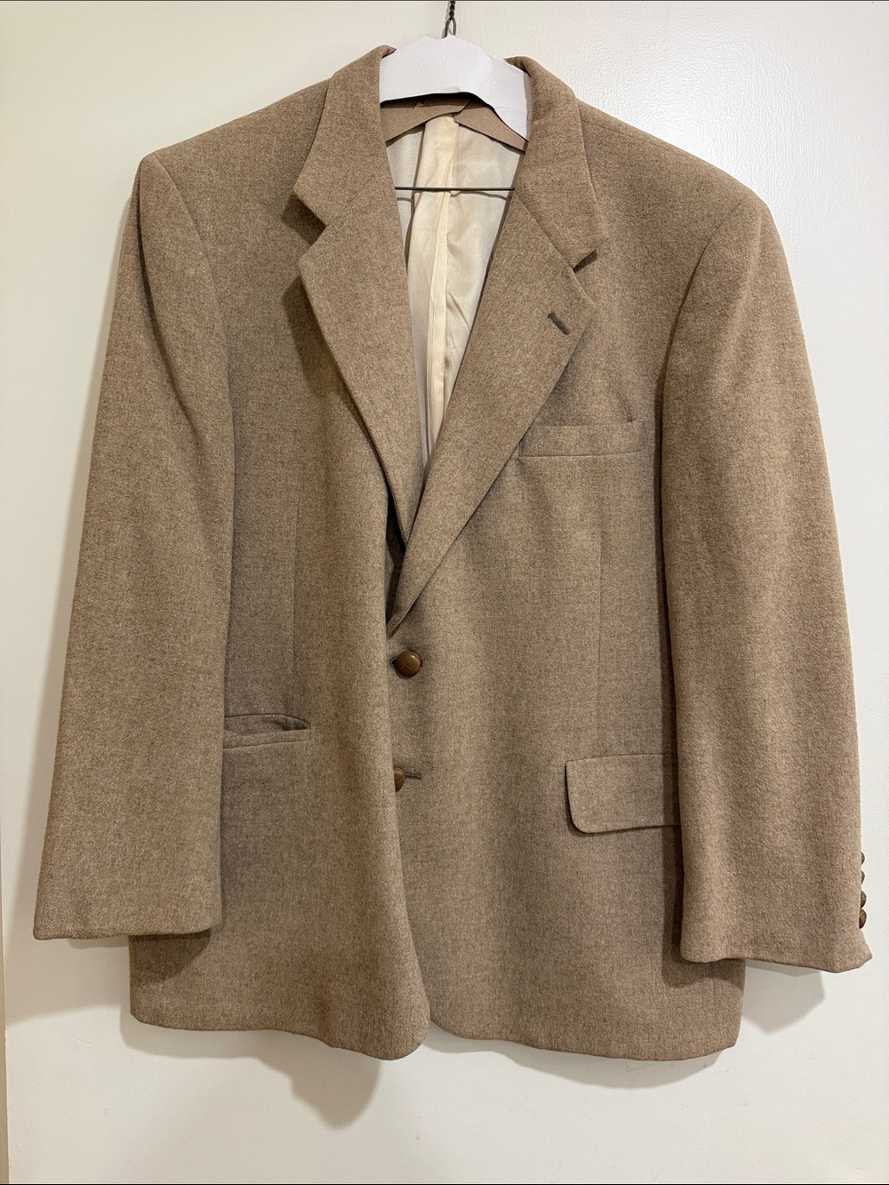 Men’s Tan Blazer, Rare Vintage Cashmere and Wool by Kuppenheimer